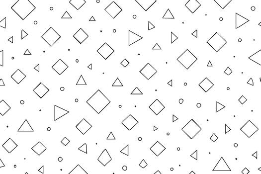 resumen mano dibujado geométrico modelo presentando dispersado diamantes triangulos y puntos en un blanco antecedentes vector