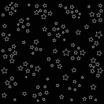 Abstract starburst pattern of numerous small white star shapes scattered across a dark black background vector
