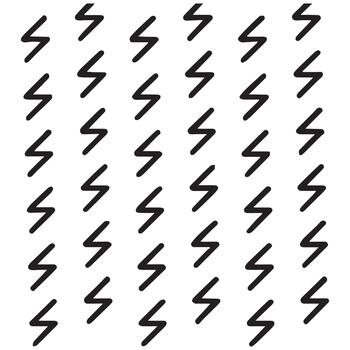 A repeating pattern of simple black lightning bolt shapes on a clean white background creating a dynamic and energetic visual vector