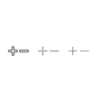 Minimalist outline symbols for addition subtraction multiplication and division on a clean white background representing mathematical operations vector