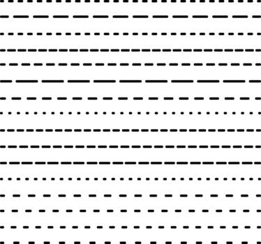 A collection of various dashed and dotted line patterns in black on a white background vector