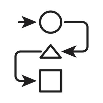 Simple Workflow and Process Diagram Icon for Business and Project Management. vector