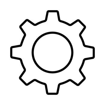 sencillo engranaje línea icono representando ajustes y opciones contorno rueda dentada símbolo para web, aplicaciones, y industrial conceptos. vector