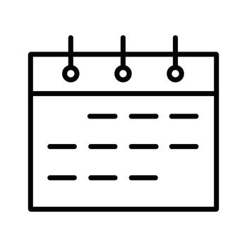 minimalista calendario línea icono para Planificación equipo y planificación eventos. vector