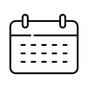 Calendar line icon with a grid. A simple outline symbol for schedules, dates, planning, and event reminders. vector