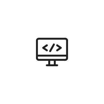 Coding Monitor Developer Icon vector