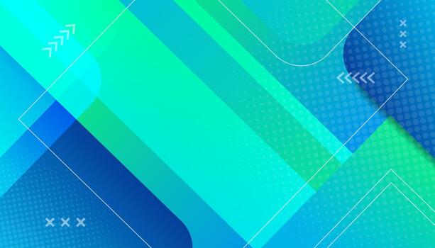 Futuristic Blue and Green Abstract Background with Gradient Shapes and Lines, Modern Technology and Business Banner Design Template vector