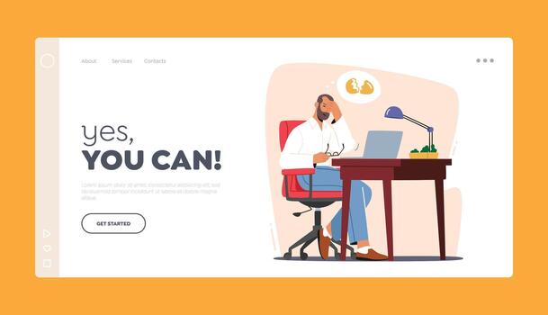 Sí, usted lata aterrizaje página modelo. hombre perdedor eliminado importante información desde computadora por error, estupidez vector