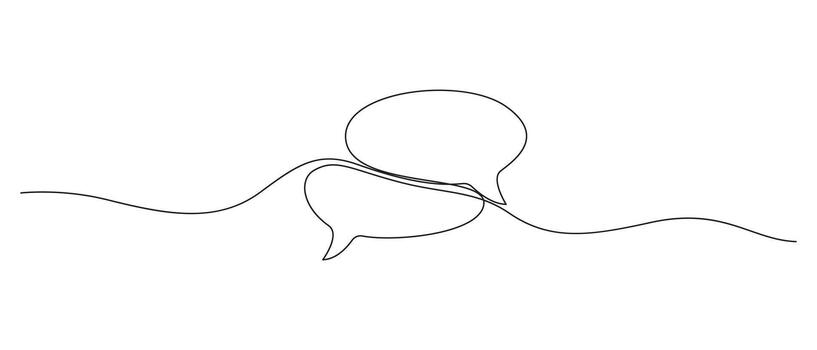 Continuous Line Drawing of Contrasting Speech Bubbles vector