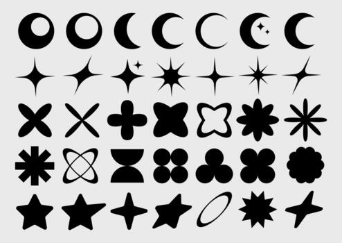 Geometric Shapes and Celestial Elements vector