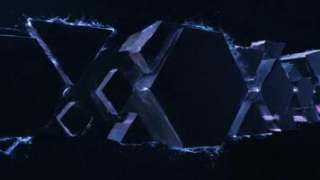 dynamisk abstrakt geometrisk animering med lysande kanter skapar en modern och trogen bakgrund för tech eller vetenskap presentationer video