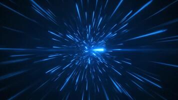 tuffo in hyperdrive con un' dinamico blu leggero velocità animazione, Perfetto per futuristico tecnologia, spazio esplorazione o alta energia movimento grafica progetti video