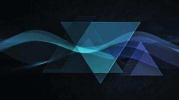 dynamisk abstrakt bakgrund med lysande blå trianglar och vågor perfekt för teknologi presentationer eller trogen mönster, tillsats en modern Rör video