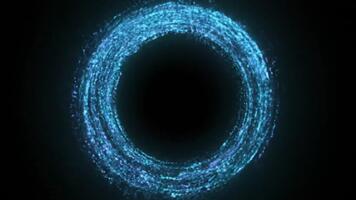 fascinerande turkos ljus partiklar virvlande i en kosmisk virvel av energi, perfekt för en dynamisk bakgrund eller trogen design element video