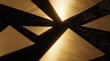 dinamico d'oro triangoli creare un' moderno astratto sfondo con un' lussuoso sentire e geometrico eleganza Perfetto per creativo progetti video