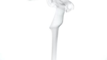 Wispy smoke drifting elegantly against a clean white backdrop, perfect for adding subtle texture and atmosphere to your next visual project video