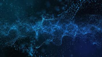 Mesmerizing blue particle animation forming abstract patterns creates an ethereal, futuristic design for technology and science visualization projects video