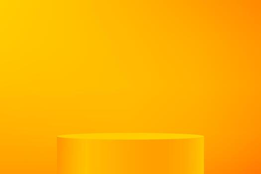 Yellow background 3d with podium. Empty room with light effect. Space for selling products on the website. illustration. vector