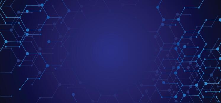 Abstract blue background with hexagonal shapes vector