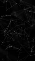Plexus tech background with glowing connecting lines and data nodes. Digital data network connections concept. This vertical technology background is full HD and looping. video