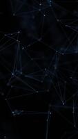 Blue Plexus tech background with glowing connecting lines and data nodes. Digital data network connections concept. This vertical technology animation is full HD and a seamless loop. video