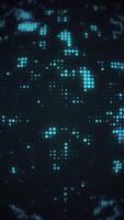 azul tecnologia fundo com uma brilhando rede do piscando digital dados luzes. grande dados visualização conceito. isto moderno tecnologia fundo é cheio hd e uma desatado laço. video