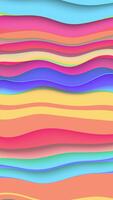 Colorful abstract background with layered wavy lines in bright vibrant colors. Dynamic flowing curved lines pattern animation. Full HD and looping vertical background. video