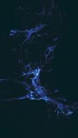 Dark atmospheric background with glowing blue light waves, creating a futuristic, fluid energy flow effect. Ideal for technology, science, and creative digital designs. Full HD looping animation. video