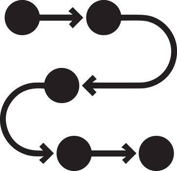 A diagram of a path with arrows pointing in different directions vector