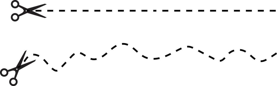 un línea de tijeras es corte un línea de papel vector