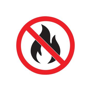 No fire sign, prohibiting open flames. Essential safety warning symbol for hazardous and flammable areas, preventing risks and promoting secure environments vector