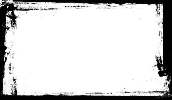 grunge frame with black and white paint on it. Black frame image. vector