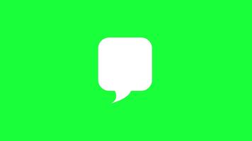 Message box icon animation. message bubble chat, Text typing message button, chat box icon sign on chroma key screen or green screen background. video