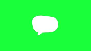 Message icon animation. message bubble chat, Text typing message button, chat box icon sign on green screen background. video