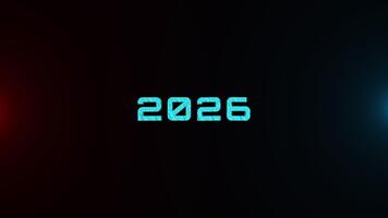 3d 4k Lycklig ny år 2026 text animering roterande bakgrund för festlig se video