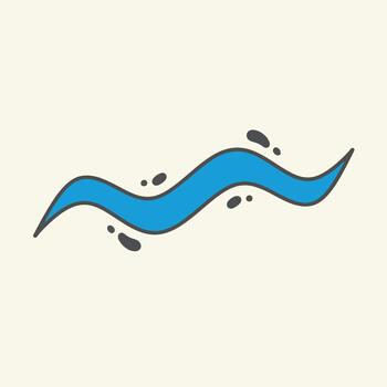 Abstract Blue Wave Design with Splashes of Grey vector