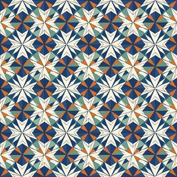 Modern Geometric Pattern with Interlocking Shapes and Vibrant Colors vector