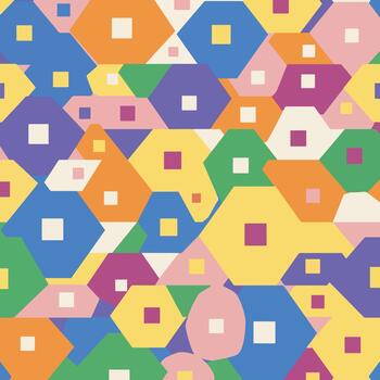 resumen geométrico modelo con vistoso formas y cuadrícula vector