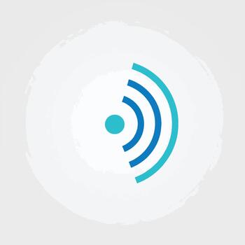 Abstract Signal Wave Icon with Ripples on Textured Background vector