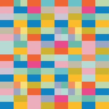 Colorful abstract geometric pattern with a grid of rectangular shapes in vibrant hues, seamless pattern, royalty stock. vector