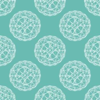 A seamless pattern with white circles on a turquoise background vector