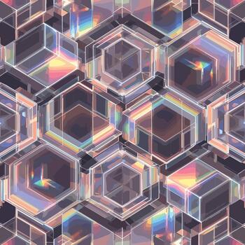 A hexagonal pattern with many different colors vector