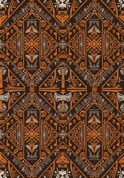 intrincado geométrico modelo en calentar naranja y marrón tonos, diseñado para un textil diseño. vector