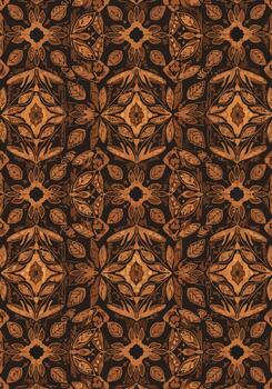 Intricate brown and tan floral pattern design with symmetrical elements for decorative use vector