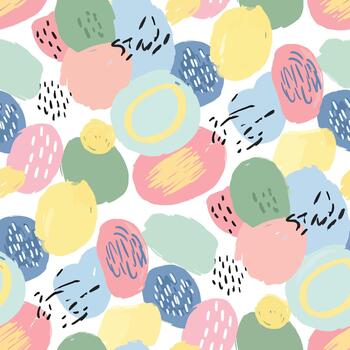 A colorful pattern with a few different shapes vector