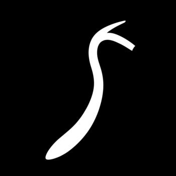 Isolated white curved shape with a sharp tip and a flowing design on a black background vector