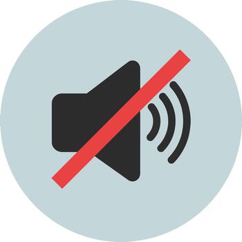 Muted Speaker Icon with Diagonal Line Indicating Silence vector