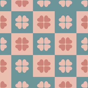 sin costura modelo de cuatro hojas tréboles en suave pastel colores vector