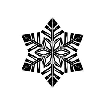 Stylized geometric snowflake illustration with sharp symmetrical fractal patterns vector