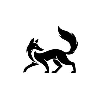 Striking abstract fox illustration with flowing lines and dynamic pose vector